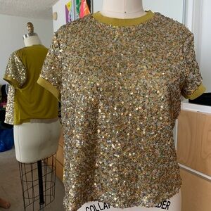 Gold Sequin Women's Top